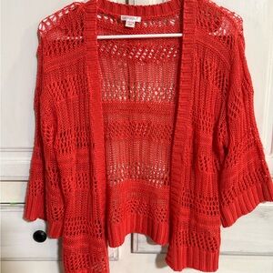 Xhilaration Women's Red Open Knit Cardigan